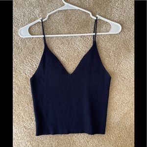 Navy Blue Crop Top
